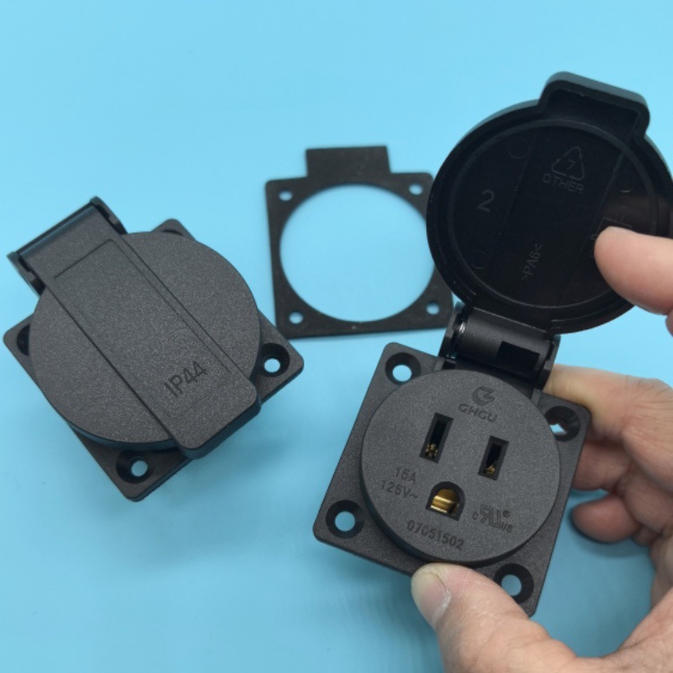 5-15R 美标三孔 AC插座 美规 美式 带防尘盖 防护盖 15A125V