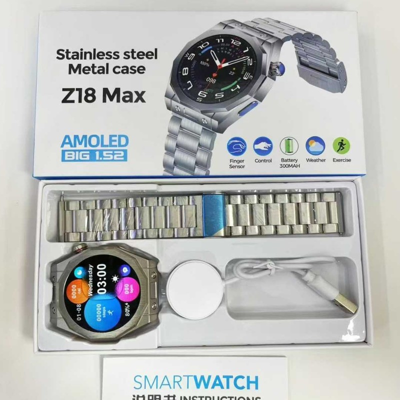 Z18 MAX智能手表血氧心率监测+1.8英寸屏运动健康商务三场景防水|undefined