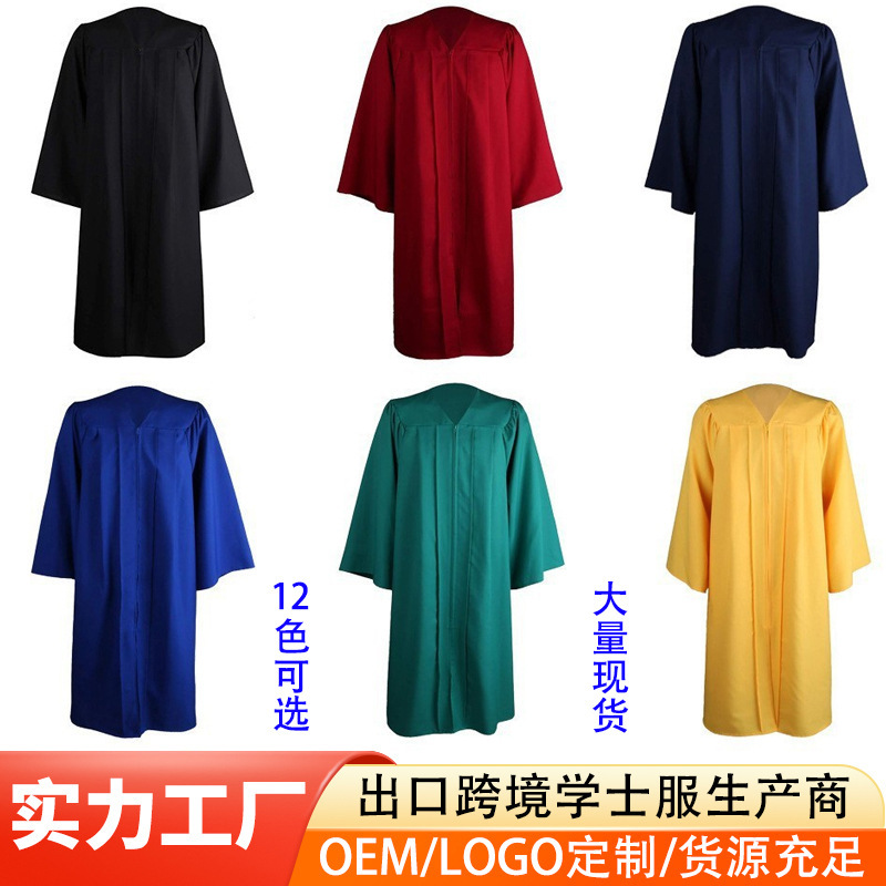2026 Cross-Border Wholesale European and American Academic Gowns Graduation Gowns High School College Degree Master's Gowns Doctor's Gowns Single Robe 2026 Cross-Border Wholesale European and American Academic Gowns Graduation Gowns High School College Degree Master's Gowns Doctor's Gowns Single Robe