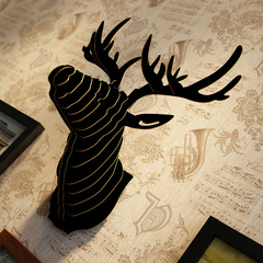 高分子_A17做舊美式復古風照片牆裝飾畫組合相框掛畫搖擺鐘表飾品