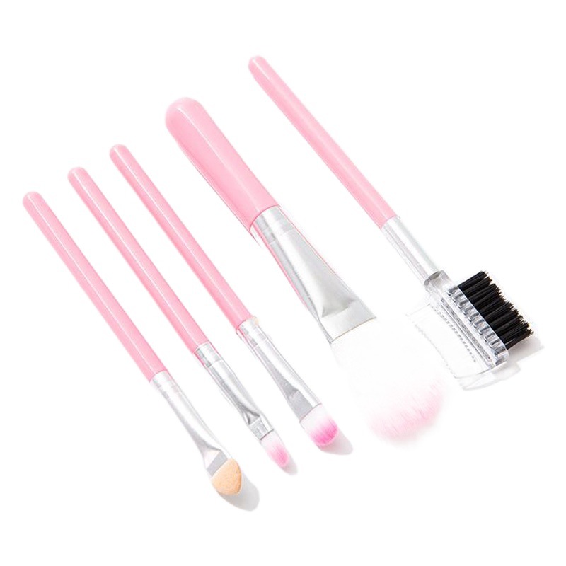 Juego de brochas de maquillaje de 5 piezas del fabricante original, que incluye brocha para sombra de ojos, brocha para labios, brocha para base, juego completo de herramientas de belleza para maquillaje.