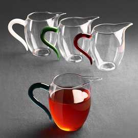 彩把透明玻璃龙胆公道杯创意企鹅造型分茶器大号功夫玻璃茶具配件
