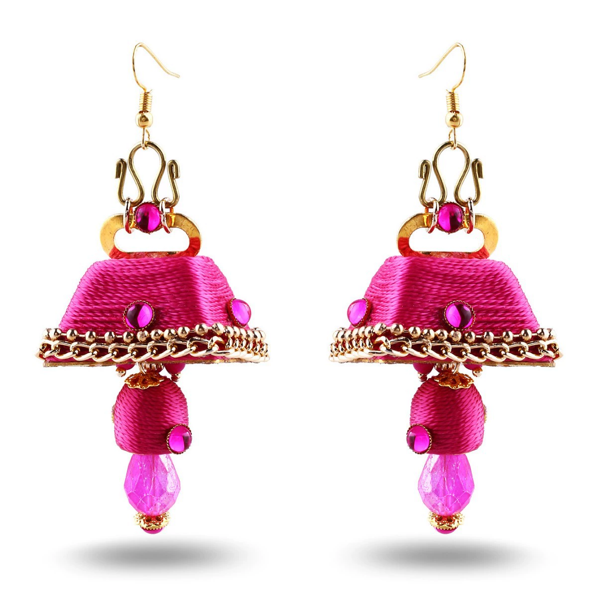 Red three dimensional pendant, earrings, boho style