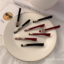 复古字母网红风小发夹侧夹子高级感气质刘海夹碎发夹一字夹女发饰