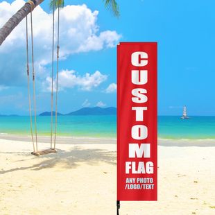 Cross-Border Supply of Warp Knitted Cloth Flags, Customized Export Beach Flags, Advertising Flags, Square Flags, Weifang Event Beach Flags