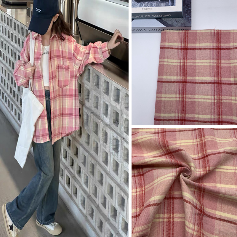 21S磨毛格子布 秋冬法兰绒苏格兰格子布 衬衫连衣裙外套格子面料