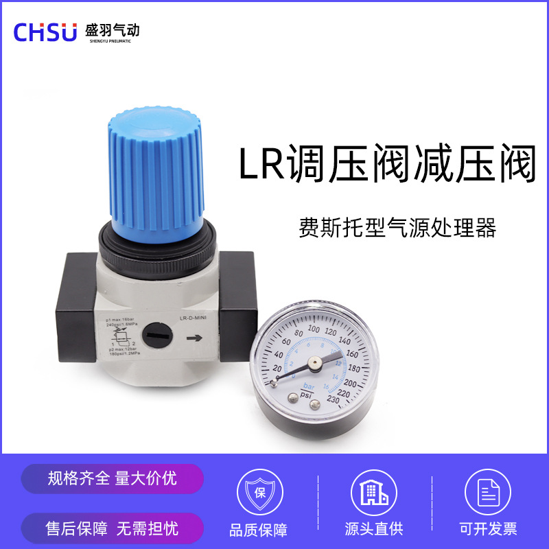 费斯托型/FESTO 气泵调压阀LR-D-MIDI空压机调节减压阀气源处理器