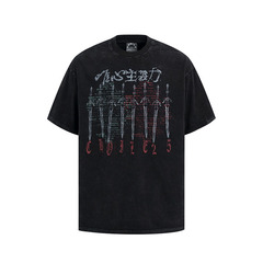 TKPA Summer Men's Casual Short-Sleeve T-Shirt, American Retro Streetwear Trendy Brand, Sand Wash, Distressed, Versatile Couple's T-Shirt for Men