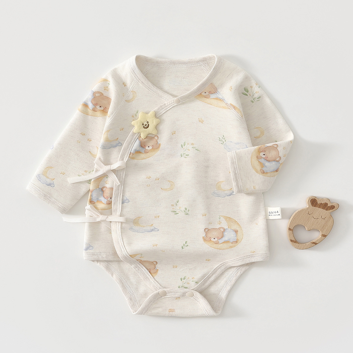 Baby Onesie Pure Cotton Seamless Newborn Baby Triangle Romper Colorful Cotton Long-Sleeve Sleepwear Newborn Clothes Spring and Autumn