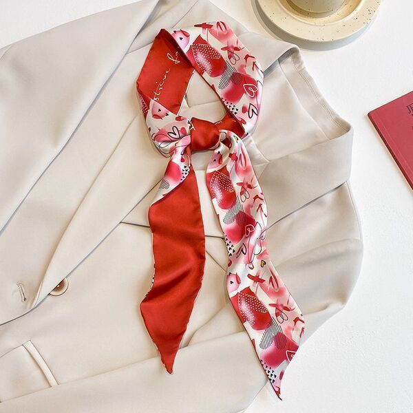 丝巾长条高级感绑头发编发蝴蝶结发带印花飘带手提包绑包配饰批发