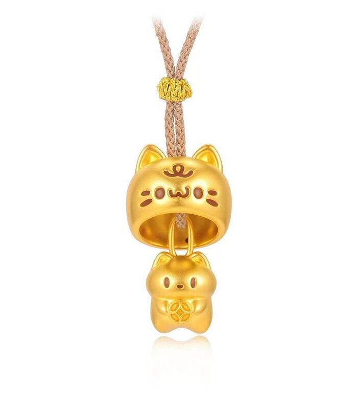 小红书新中式招财躲猫猫吊坠铃铛项链其质感独特小众设计毛衣链女|undefined