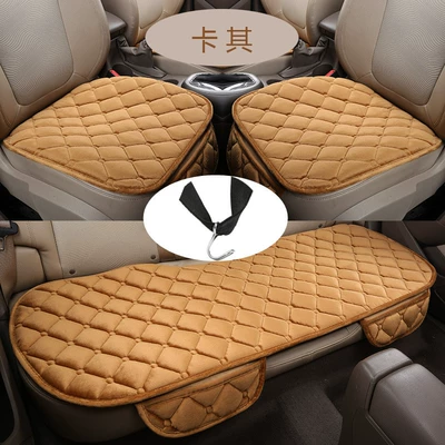 set manufacturers wholesale generation, Seat cushion, seat cover - diamond-plush-khaki-three-piece-set-with-pockets-and-hooks