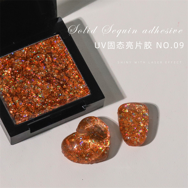 Pequeño Libro Rojo manicura japonés UV sólido lentejuelas pegamento flash láser brillo lentejuelas esmalte de uñas pegamento para salón de uñas