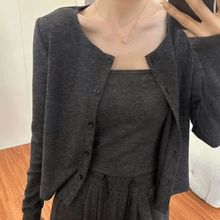 2025精品女士秋款糯米两件套开衫加吊带背心时尚休闲运动套装