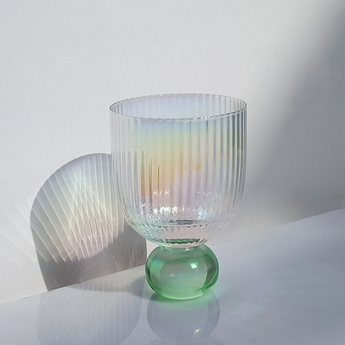 Designer rainbow glass crystal pearl cup champagne red wine cup Nordic milkshake cold drink medieval cup water cup