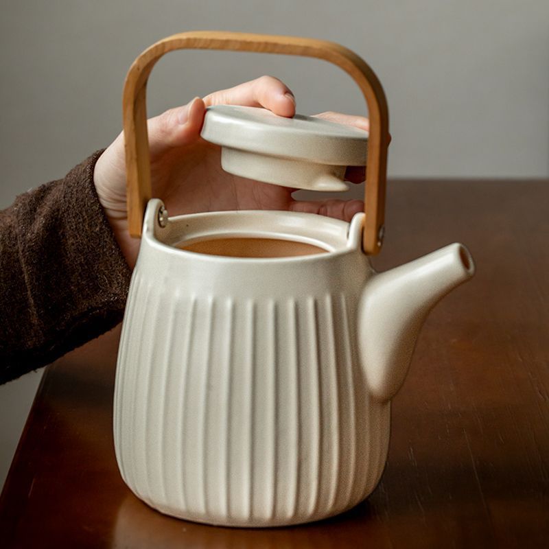 巷子尾〖日式简约风〗客厅杯具套装大容量提梁壶家用泡茶陶瓷水壶