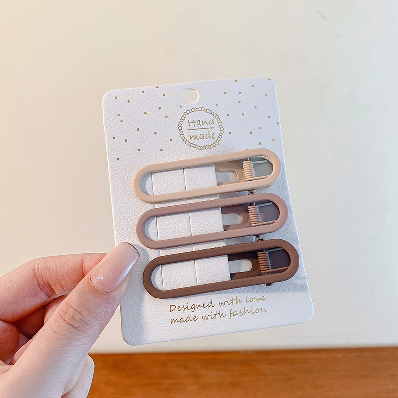 Ciervo blanco mismo estilo de horquilla sin costuras lado femenino frente flequillos clip lateral pequeño clip de maquillaje horquilla de pico de pato clip tocado