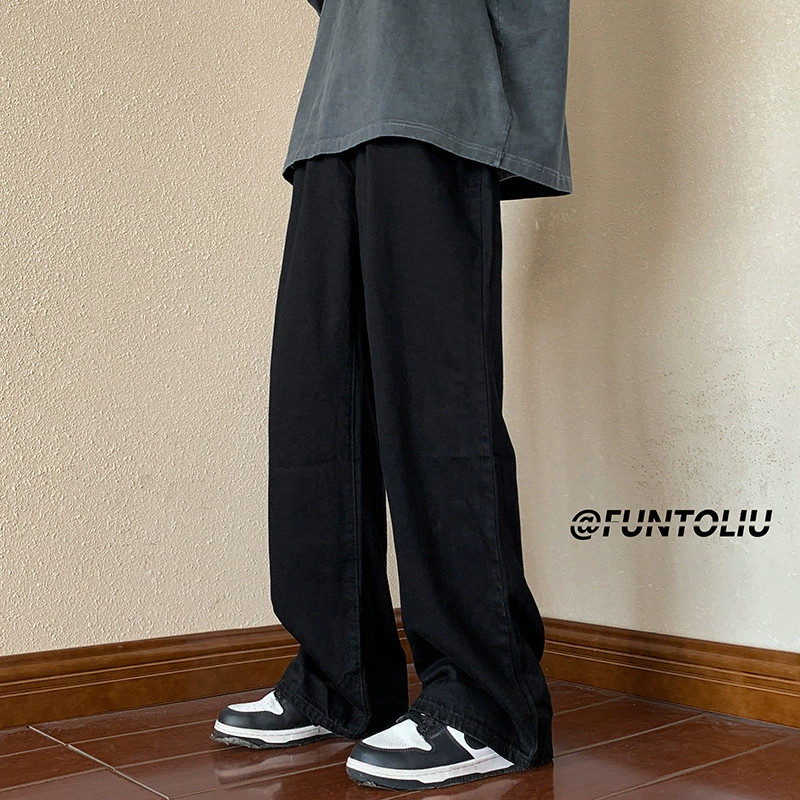 Черные ретро джинсы, брюки с небольшим дизайном,Oversize, тренд сезона
