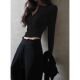[Self-built factory in stock now released] Modal hot girl V-neck long sleeve undershirt slim fit T-shirt top