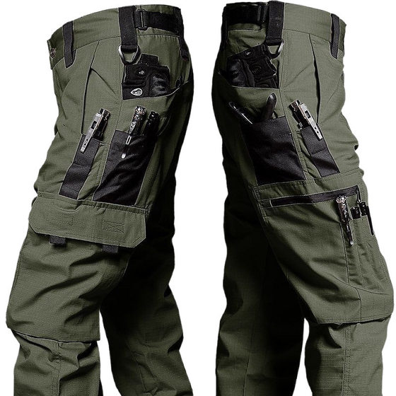 Outdoor Tactical Wear-Resistant Waterproof Cordwork Pants Trousers Multi-Pocket American Spring and Autumn New Cross-Border for Men and Women