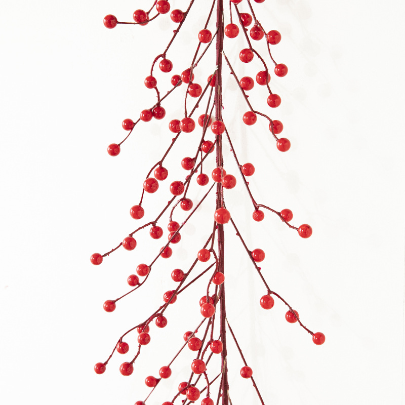 Decoraciones de Navidad baya roja Garland ratán anillo de ratán decoración de Año Nuevo puerta y ventana colgante diseño de vacaciones