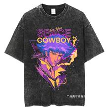 Anime Cowboy Bebop Graphic Tees for Men Women Retro Washed C