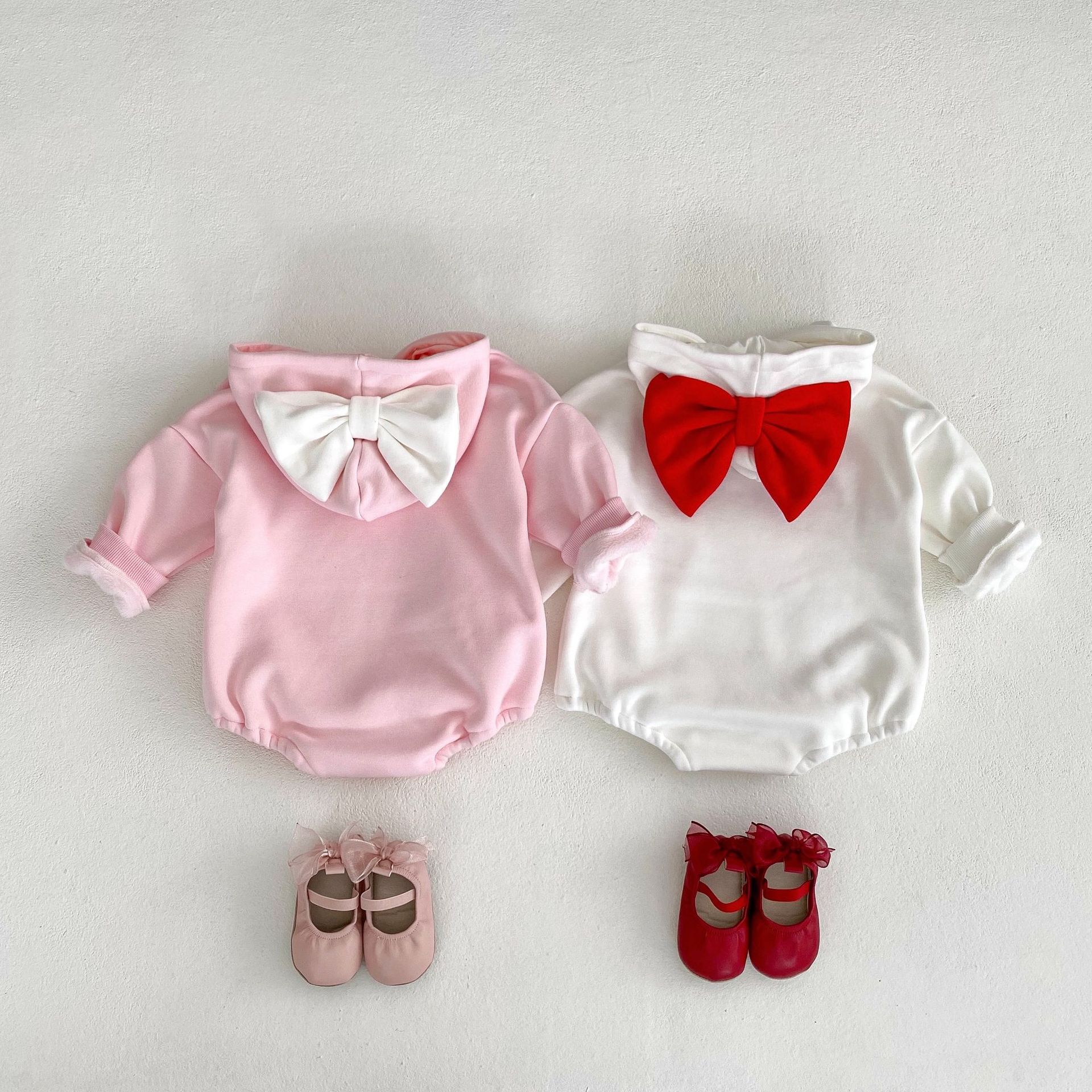 Ins Winterkleidung Schmetterling Liebe Baby Kapuzenoverall, Kletterkleidung mit verdicktem Fleece_voghion.com