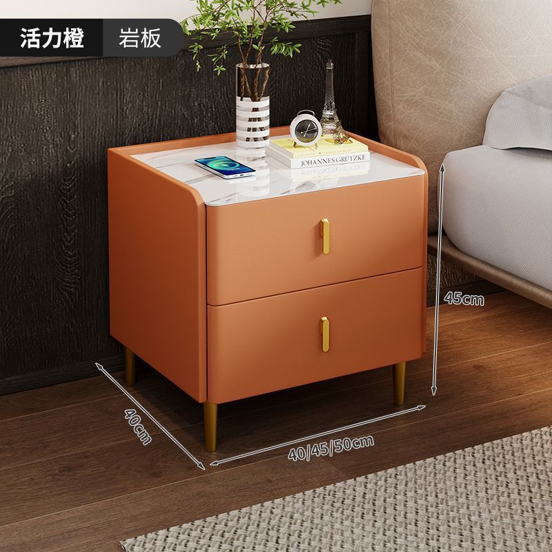现代简约实木家用床头柜多功能无线充轻奢意式智能蓝牙置物床边柜|undefined