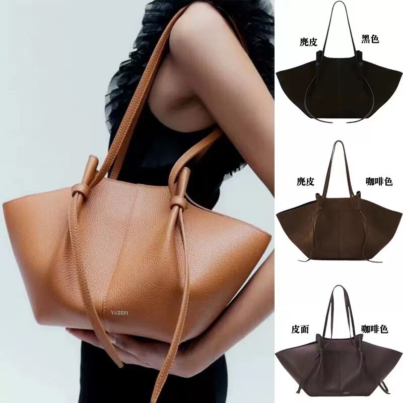Yuzefi Wing Bag Genuine Leather High-End Large-Capacity Shoulder Underarm Bag Commuting Fashion Handbag