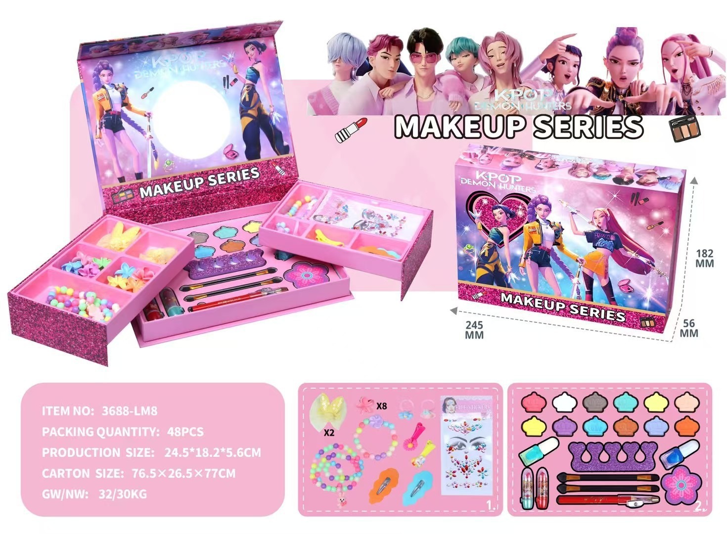 Set Portátil de Maquillaje de Juguete de Plástico, Portátil, para Juegos de Rol