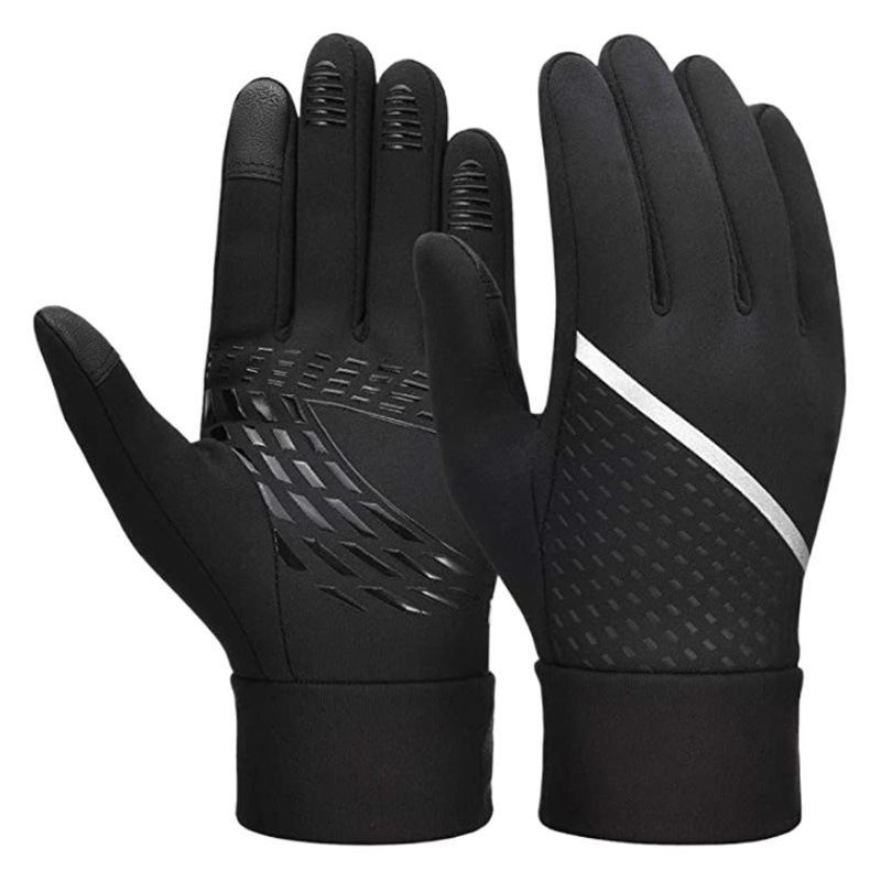 Strict selection of manufacturers new autumn and winter windproof warm fleece-lined thickened touch screen non-slip children's bicycle riding gloves