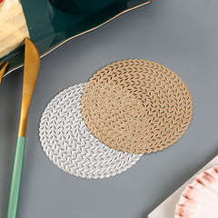 New style lace gold cup pad creative circular PVC heat insulation pad coffee shop coffee pad hotel cup pad wholesale 