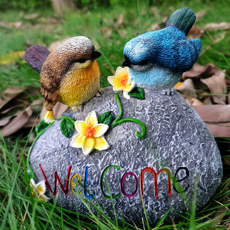 Пасторальная смола ремесла украшения садовый двор имитация птицы садовый орнамент животных