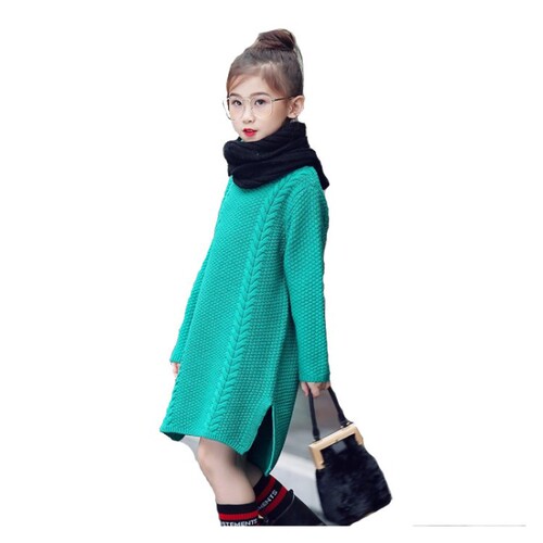 Girls Sweater  New Spring and Autumn Fashionable Autumn Clothes Girls' Long Turtleneck Sweaters Children's Knitted Sweaters Children's Clothes