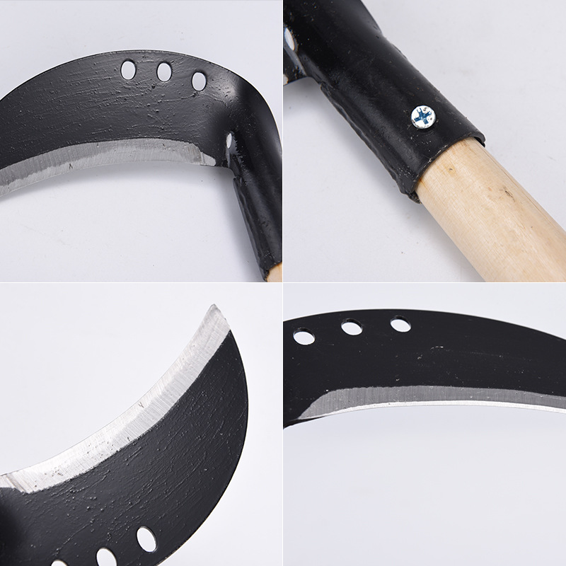 Manganese steel sharp sickle agricultural lawn mower cutting rice stainless steel weeding and wood cutting knife outdoor fishing weeding sickle