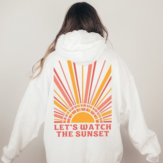 Nouveau sweat à capuche pour femme : collection mode Let's Watch The Sunset_voghion.com