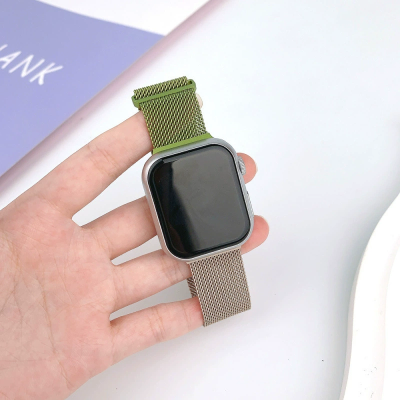 Подходит для iWatch S10 Apple watch ремешок AppleWatch9 Milanese S8 спортивная металлическая магнитная S7