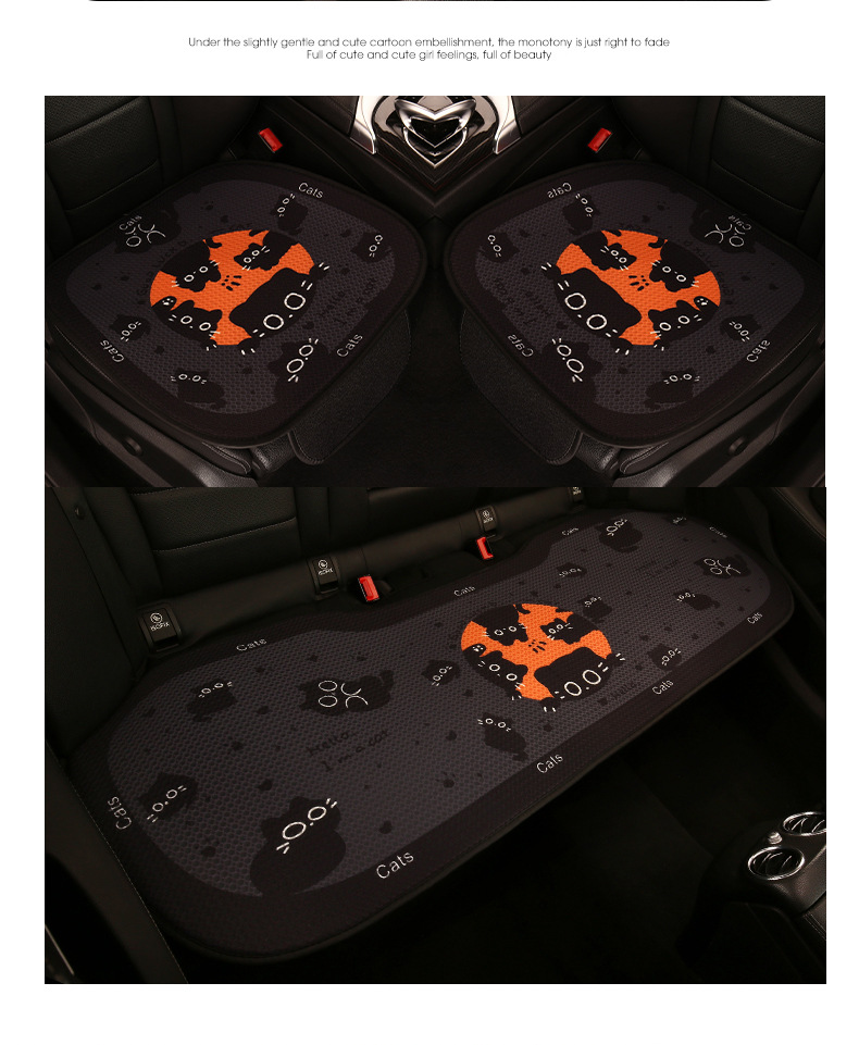 Cartoon cute women's four seasons universal breathable car cushion personalized Kitten Cat series Single piece cushion