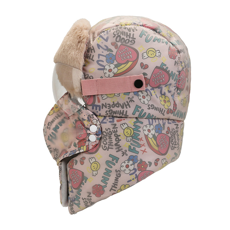 Trapper Hats Lei Feng pălărie îngroșată iarnă în aer liber pălărie caldă pentru femei care călăresc pălărie rezistentă la vânt plus pălărie din bumbac și catifea_voghion.com