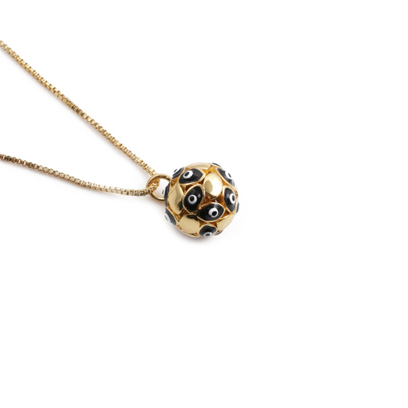 cross-border copper-plated real gold dripping eye ball pendant Devilu0027s eye necklace