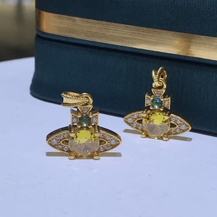 18K Gold Cross Full Diamond Inlaid Zircon Devil's Eye Pendant Au750 Gold Flash Diamond Saturn Necklace Niche High-End