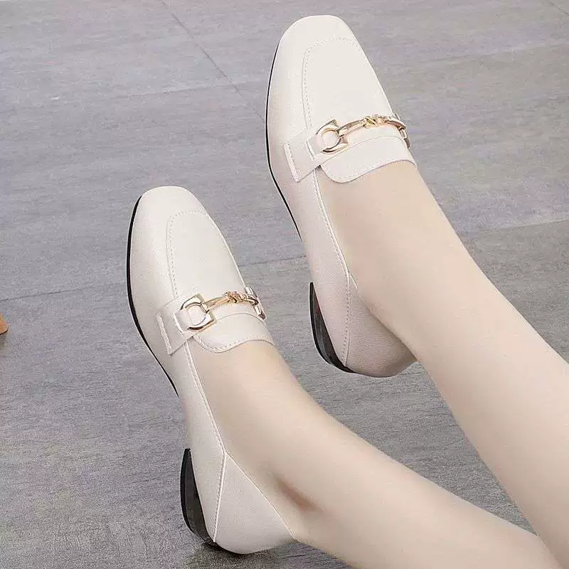 Популярные маленькие кожаные туфли Vishimo из супермягкой кожи, универсальные женские туфли на плоской подошве, весенне-осенние однополые двухногие белые туфли, женские туфли с квадратным носком
