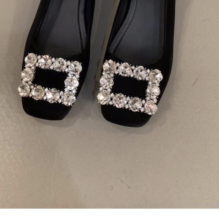 검은 색 [평평한 바닥] 직사각형 작은 다이아몬드