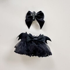 15-17cm黒の天使のスカートは布のキーホルダーのペンダントの子供の服を適用してマカロンのLabubuに代わって着せ替えます。