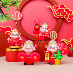 好运财神转转乐财神爷创意旋转礼物树脂工艺品工位解压好物摆件