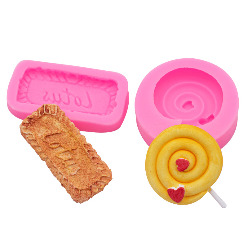 Cookie crema Lollipop molde de silicona epoxi arcilla cerámica suave DIY chocolate fondant