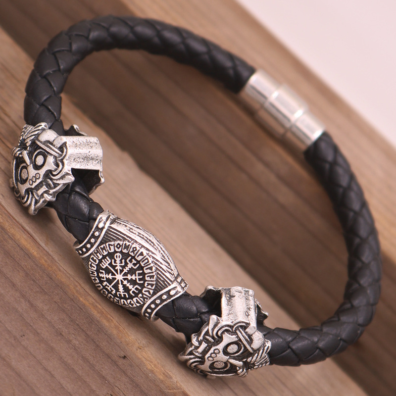 Viking aoding Rune compass beard beads Nordic myth Slavic amulet bracelet factory direct supply