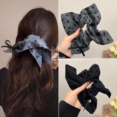 法式复古方巾大肠发圈女高级感甜美发绳头饰超大号扎马尾头绳发饰