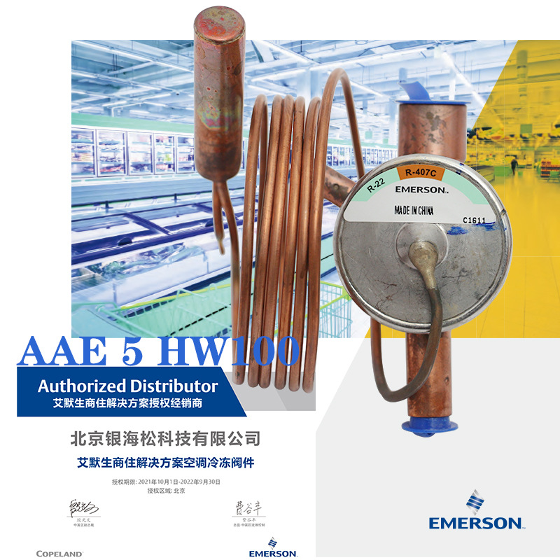 谷轮热力膨胀阀AAE 5 HW 100|艾默生5冷吨全封闭阀口热力膨胀阀