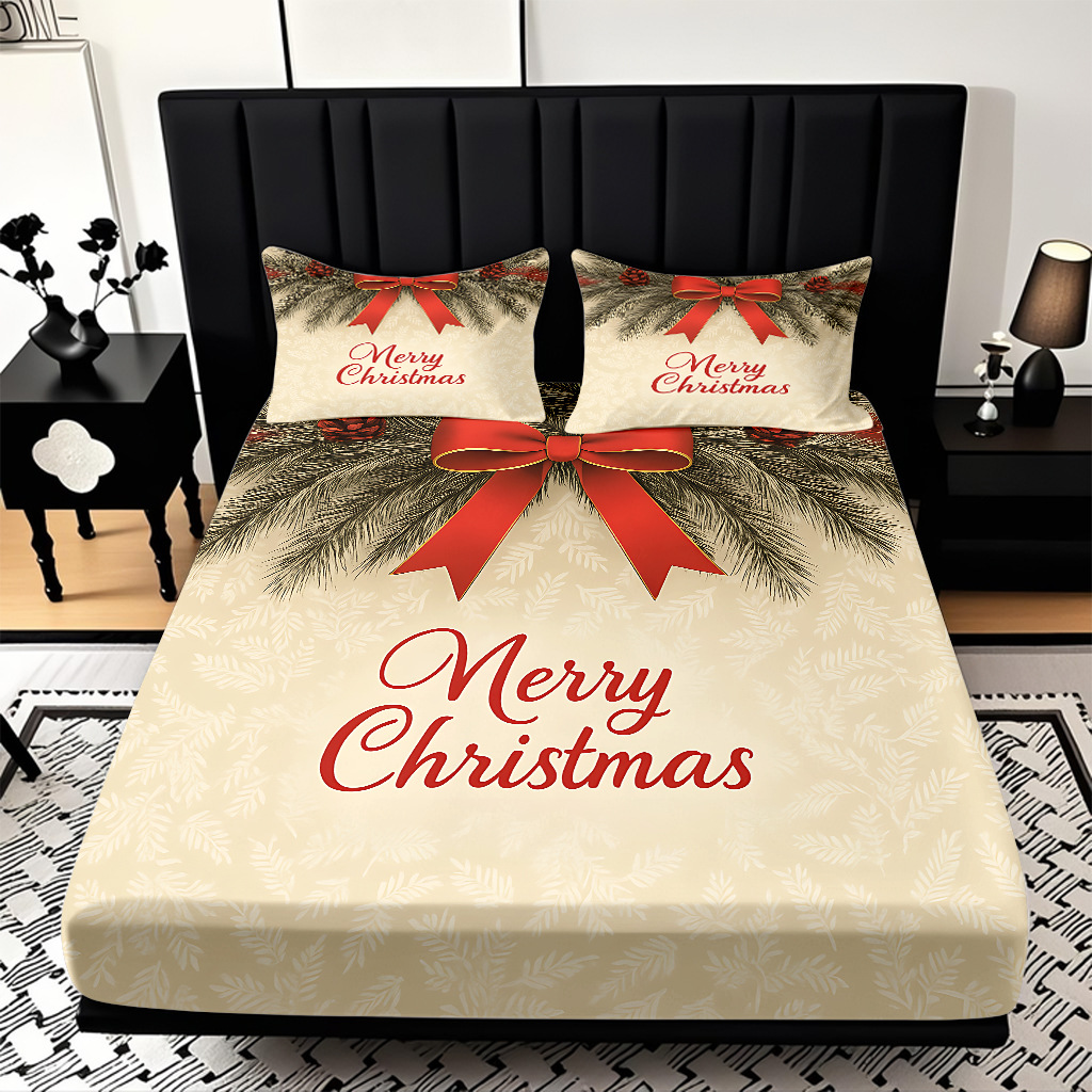 TEMU / JIT nuevos productos transfronterizos adorables series de Navidad molido HD impresión digital cama de cama Kasa set ropa de cama